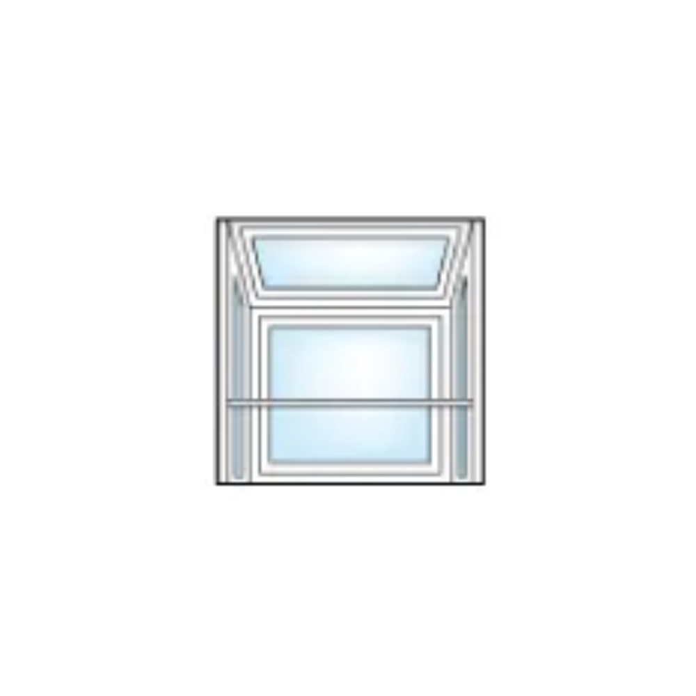 A picture of a window with a railing on a white background.