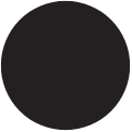 A black circle on a white background.