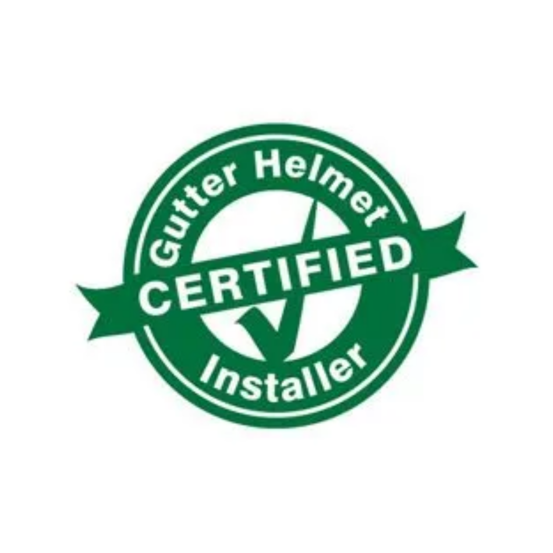 A green gutter helmet certified installer logo