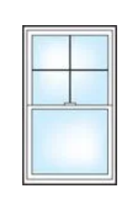 A picture of a window with four windows and a white frame.