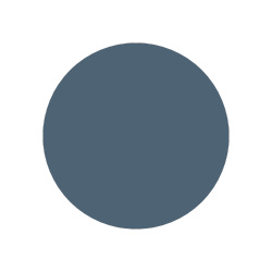 A dark blue circle on a white background.