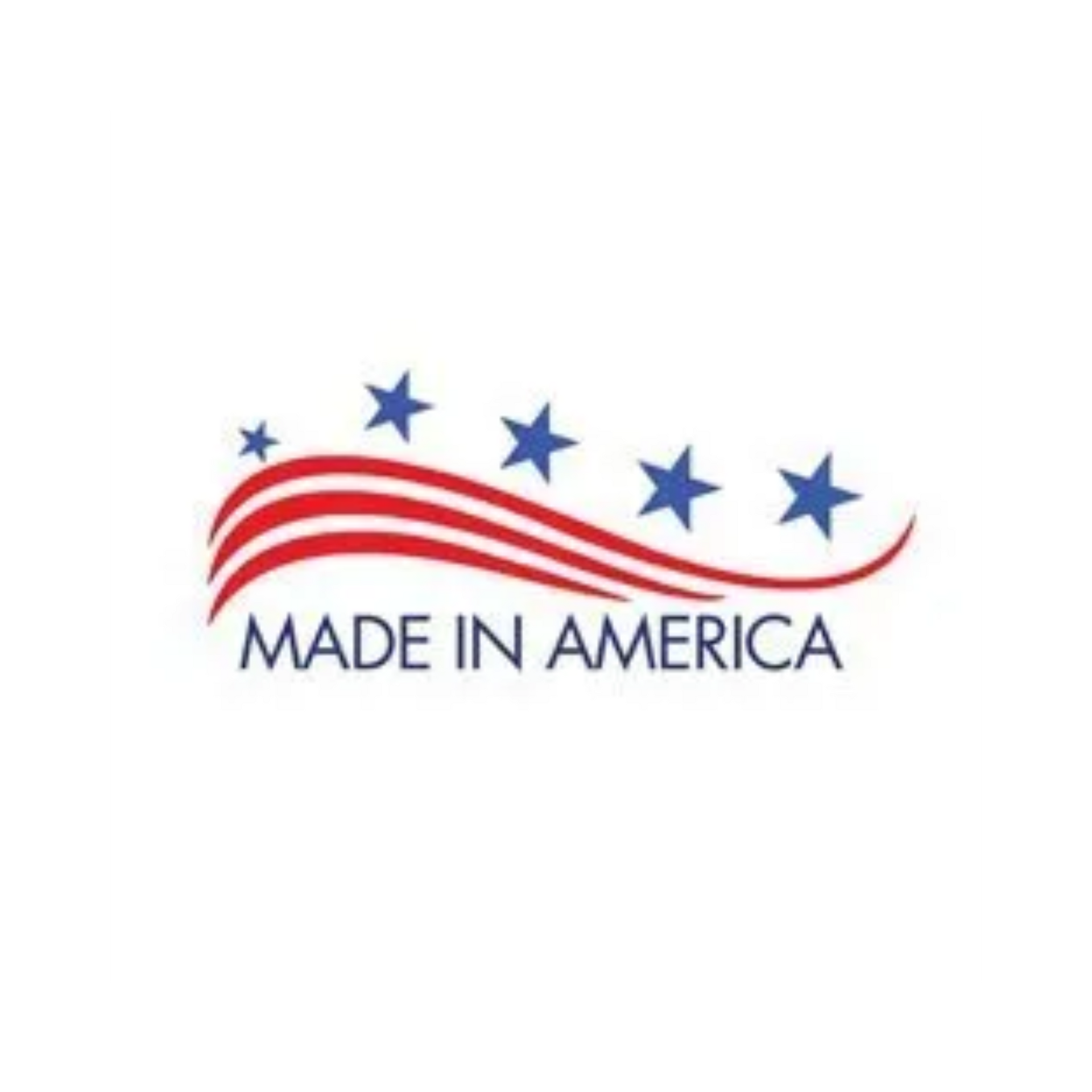 A made in america logo with a wave and stars