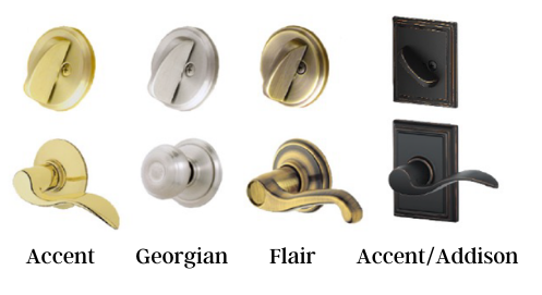 There are many different types of door knobs and handles.