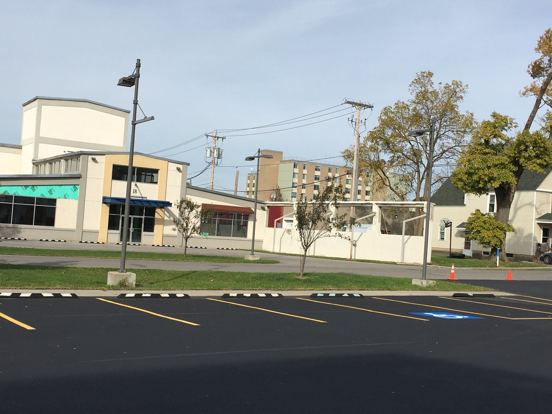 Fresh painted parking lot installation in Batavia, NY