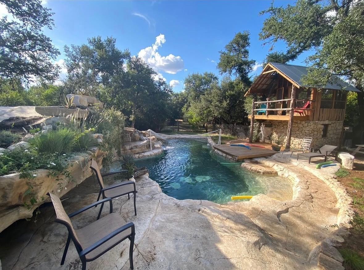 Swimming Pool Surrounded by Trees — Seguin, TX — Rock Star Formations Swimming Pool Surrounded by Trees — Seguin, TX — Rock Star Formations