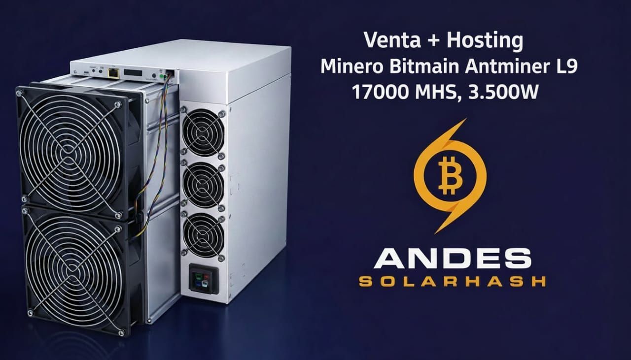 Venta + Hosting, Minero Bitmain Antminer L9, 17000 MHS, 3.500W