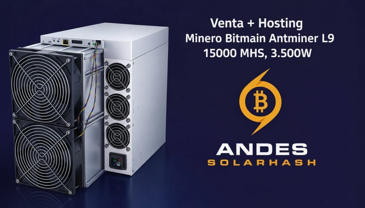 Venta + Hosting, Minero Bitmain Antminer L9, 15000 MHS, 3.500W