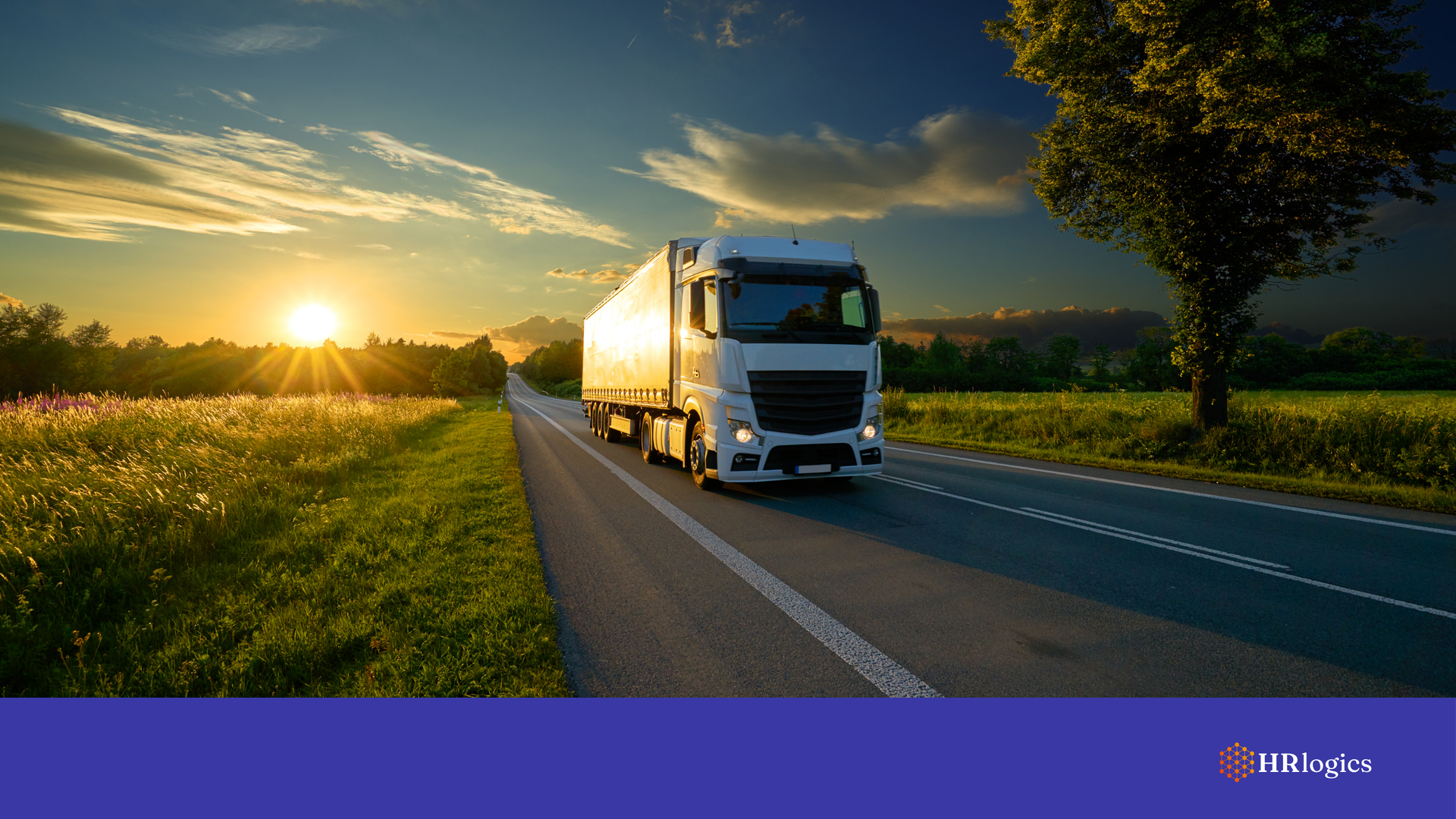 A freight truck at sunset represents the trucking industry's ongoing movement despite high turnover and growing compliance challenges.
