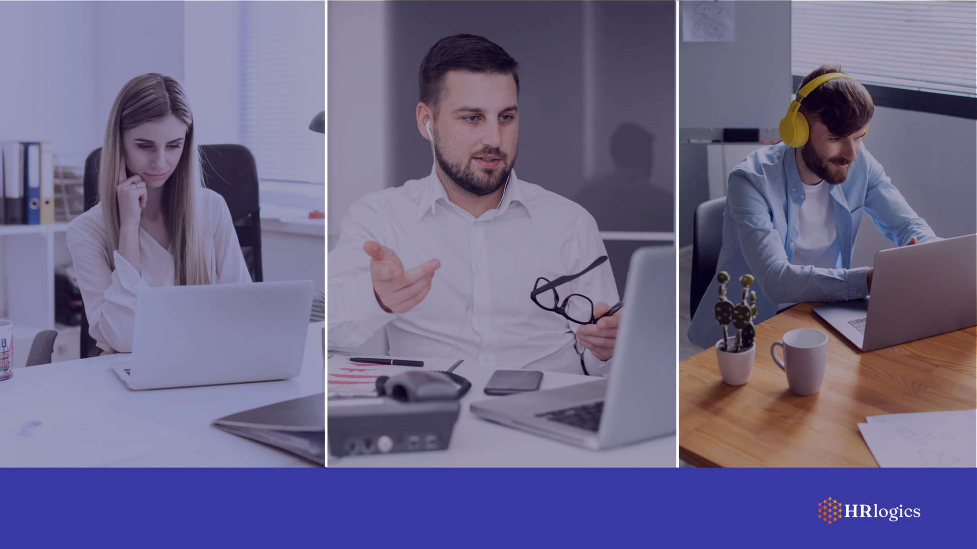 HR professional verifying an employee’s documents via video call, with a close-up of an HR manager in the midle on a laptop, analyzing digital compliance documents.
