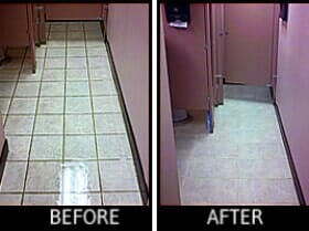 Tile Restoration — Before and After Cleaning the Restroom Tile in Hattiesburg, MS