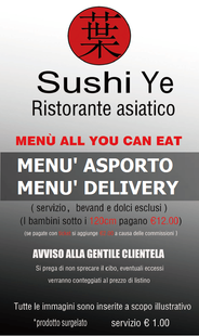 menu sushi ye