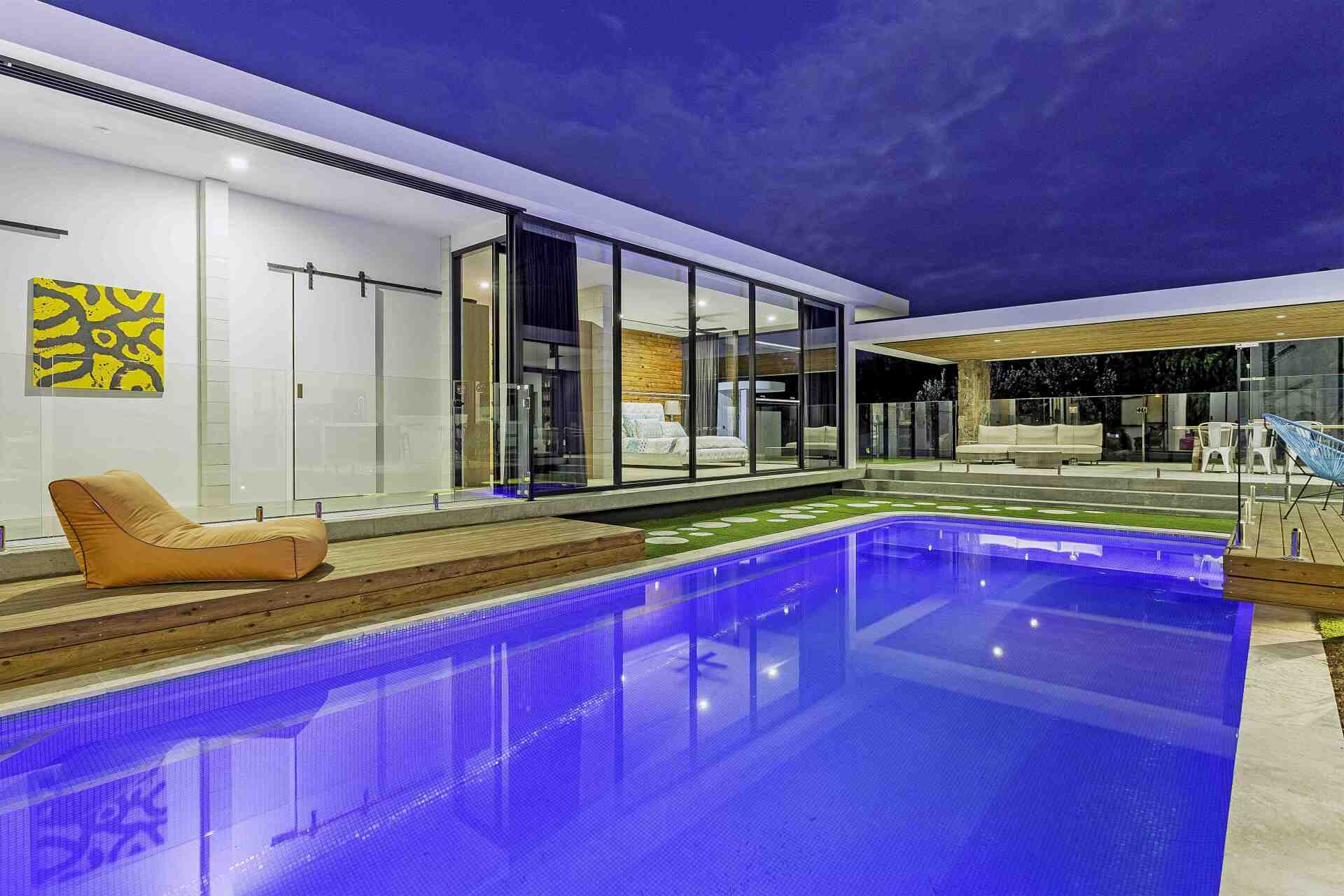 Pool with night lights  - Coastal Pools Coolangatta