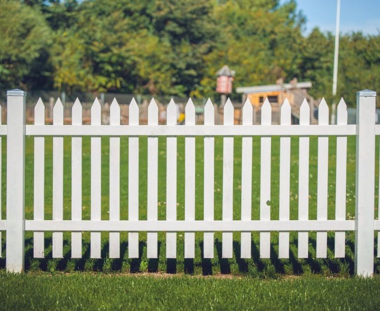 white wooden fence installed by Longview Fence