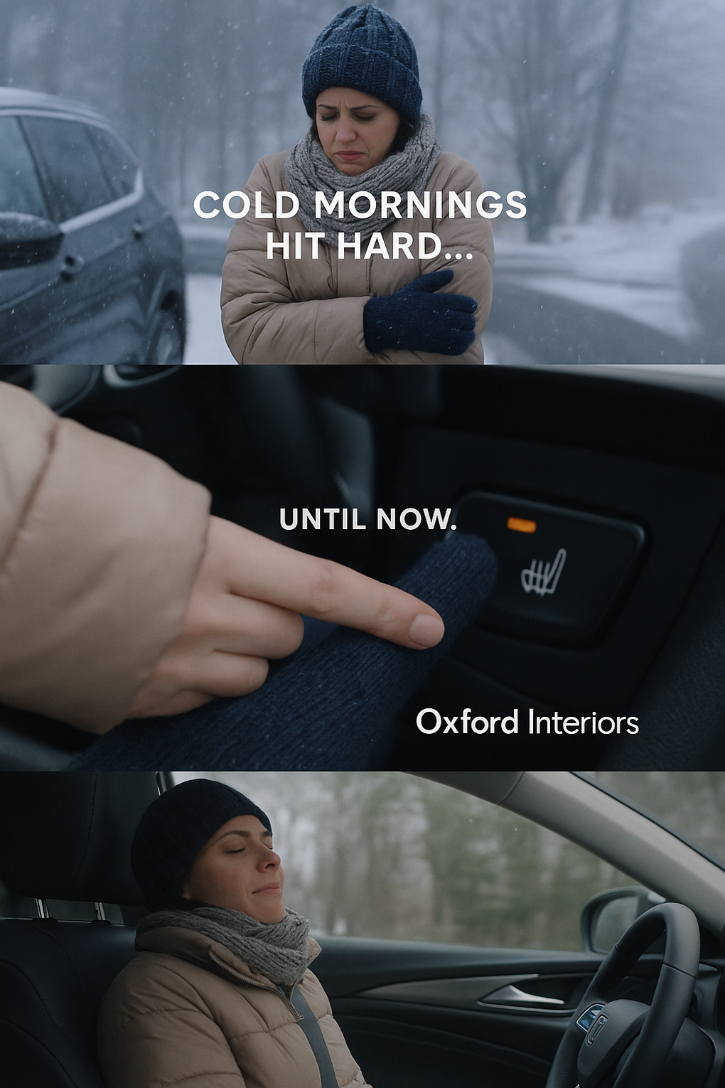 Cold mornings hit hard until Oxford Interiors heated seat comfort