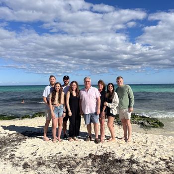 At the beach with family