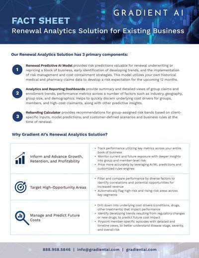 Fact Sheet: Renewal Analytics Solution for Existing Business