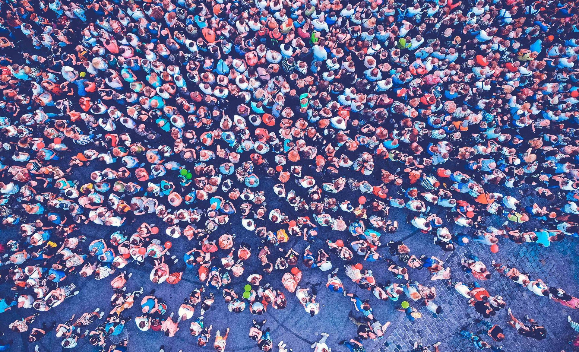 Aerial photography of a lot of people at an event