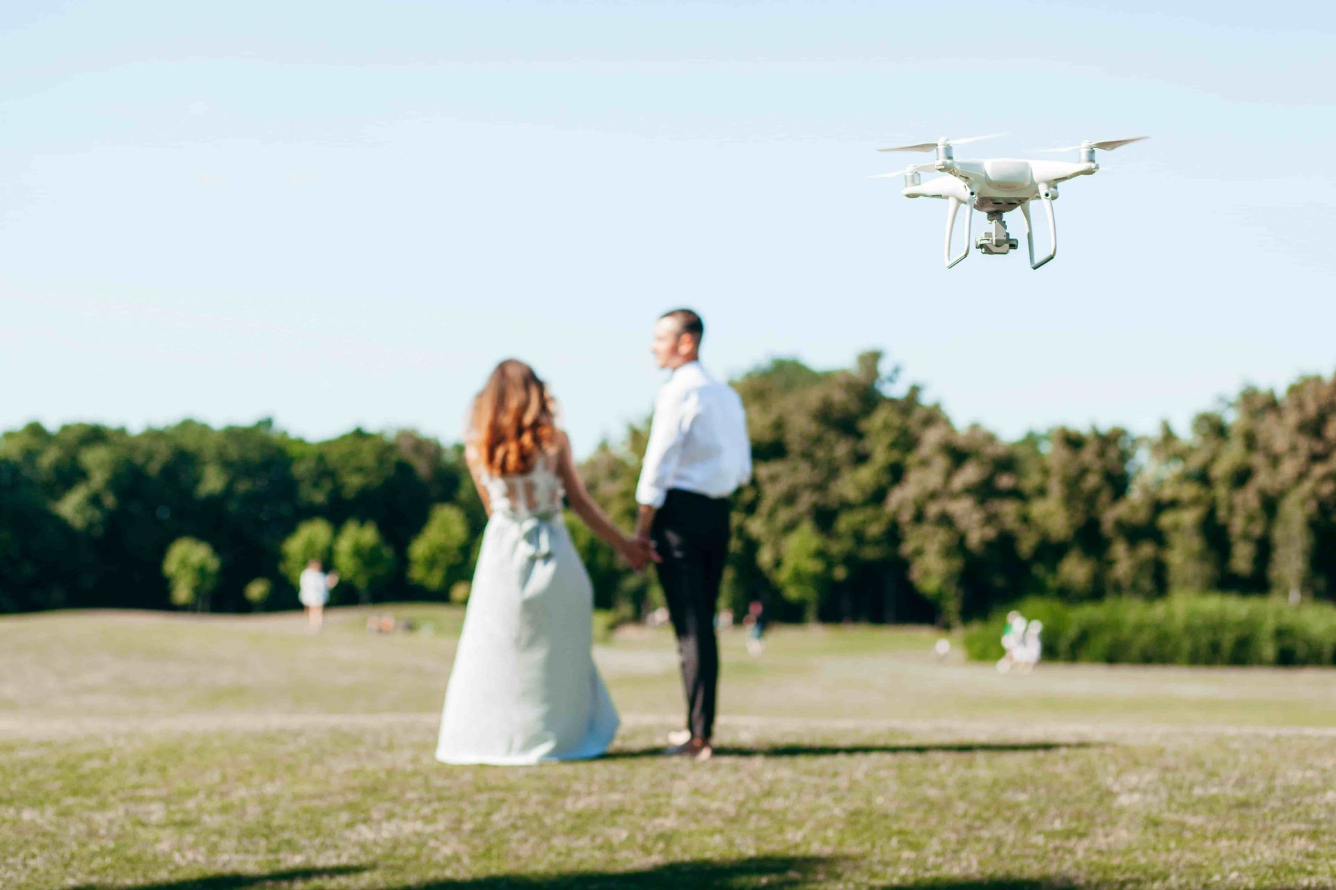 Drone photography at a wedding