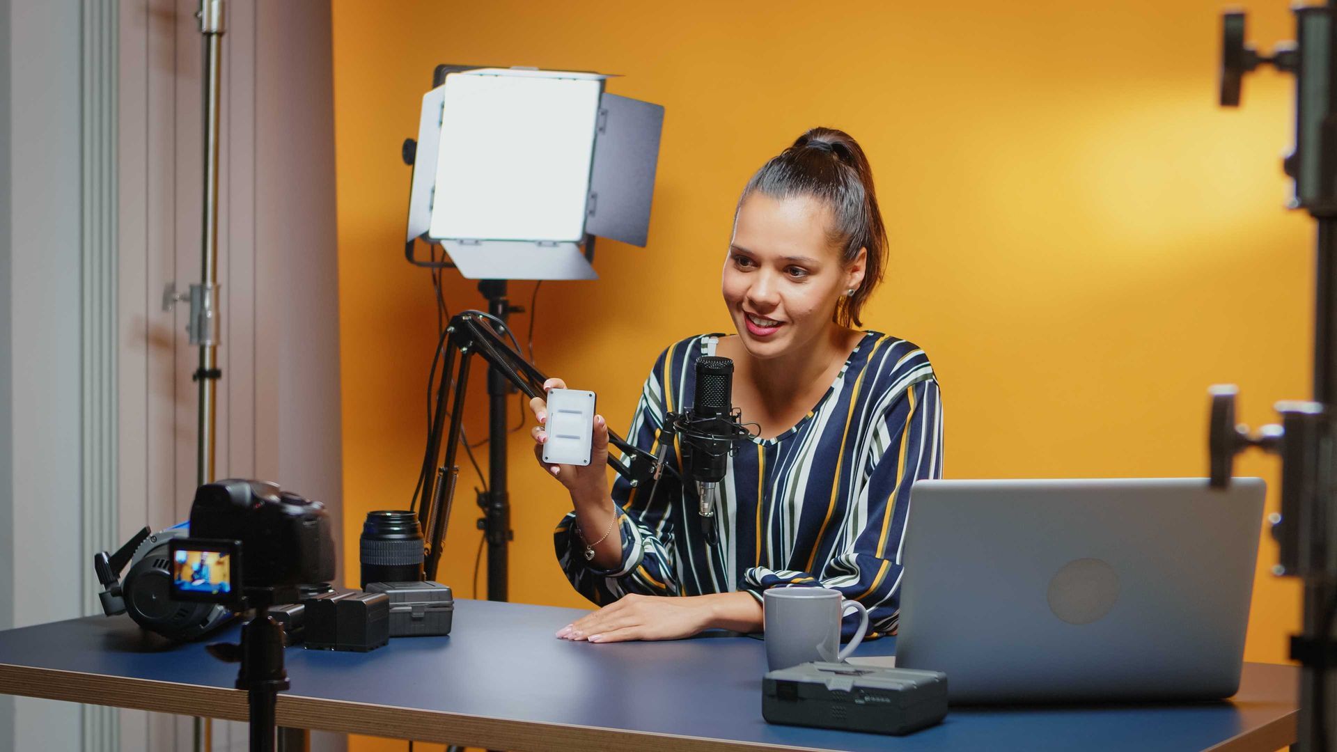 A woman doing a product photography shoot in Midland, Texa