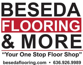 The logo for beseda flooring and more is a one stop floor shop.