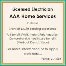 A poster for licensed electrician aaa home services.