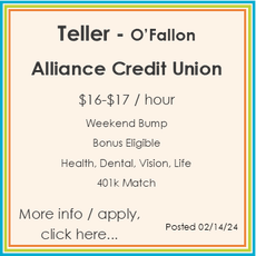 A flyer for teller o 'fallon alliance credit union