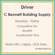 A c bennett building supply driver is looking for a job.