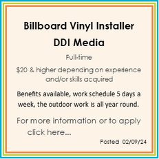 A poster for a billboard vinyl installer in ddi media.