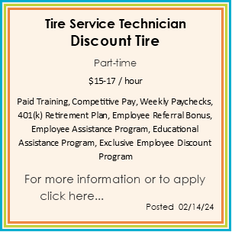 A poster for a tire service technician discount tire.