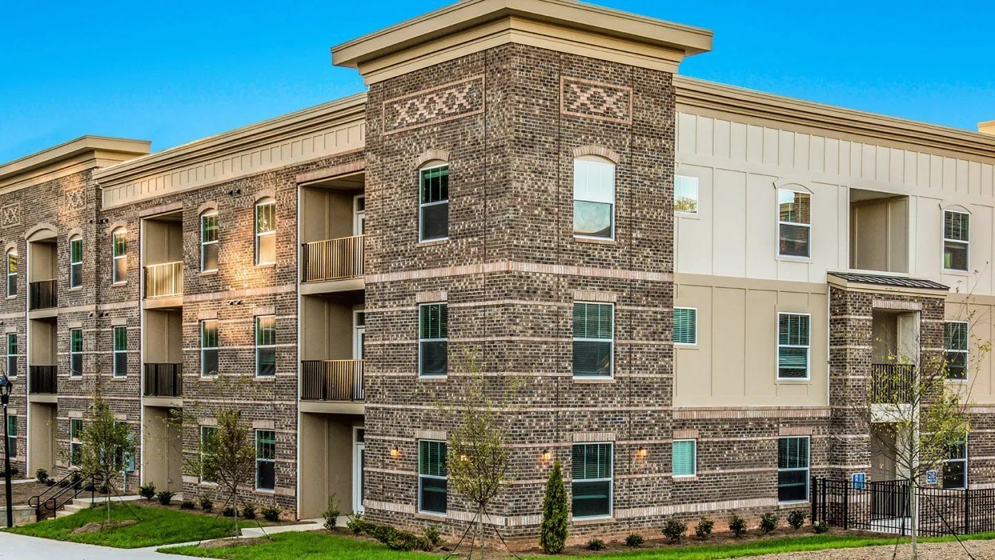 Exterior view of a modern apartment building