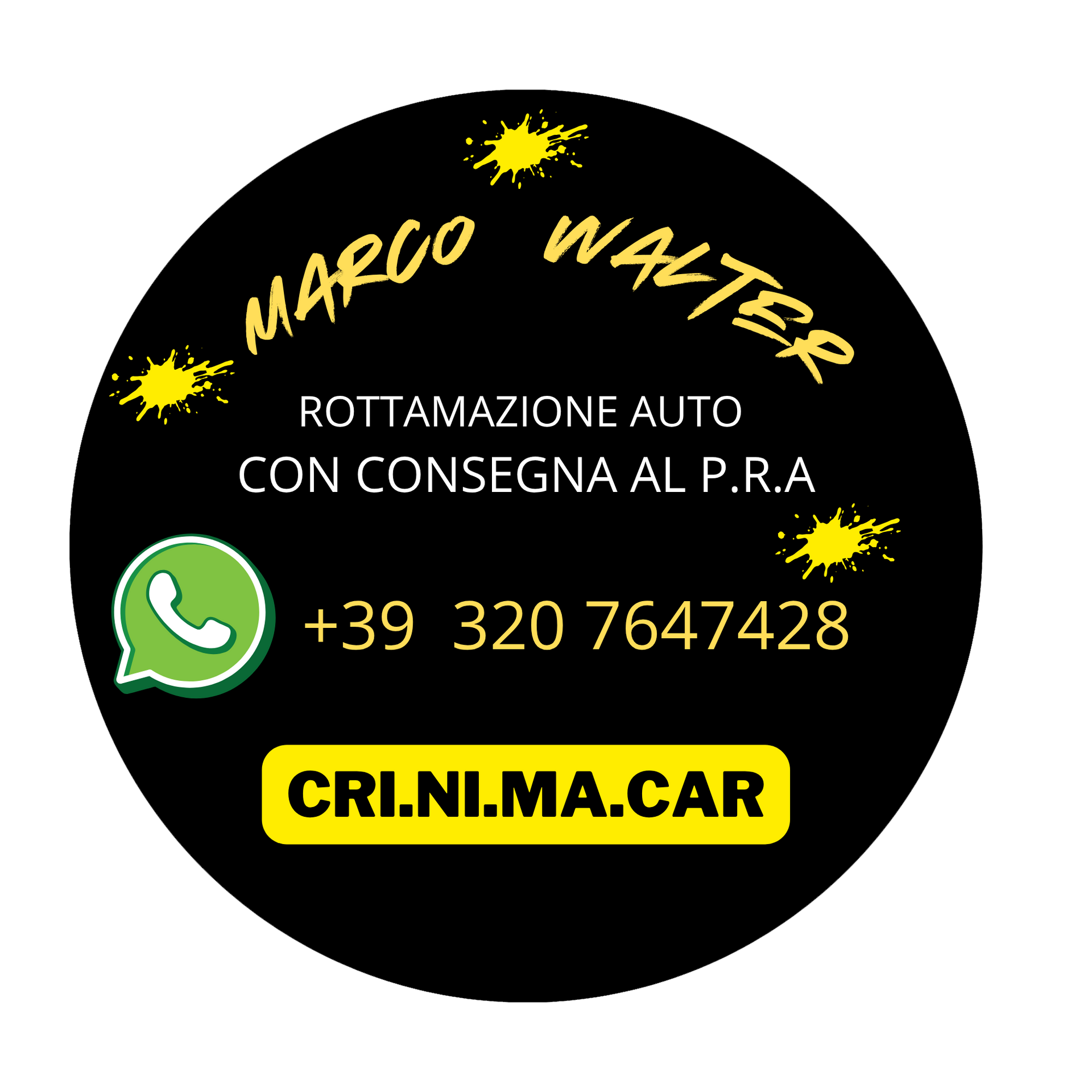 Logo per il servizio di demolizione auto di Marco Walter con la scritta 