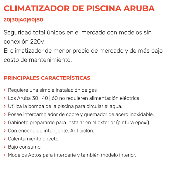 Climatizador de Piscina Aruba 40 Exterior - TN