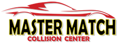 A logo for a collision center called master match