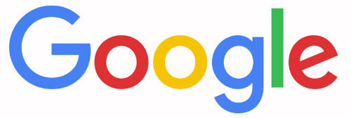 A google logo with a rainbow of colors on a white background.