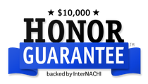 A blue banner with the words honor guarantee on it