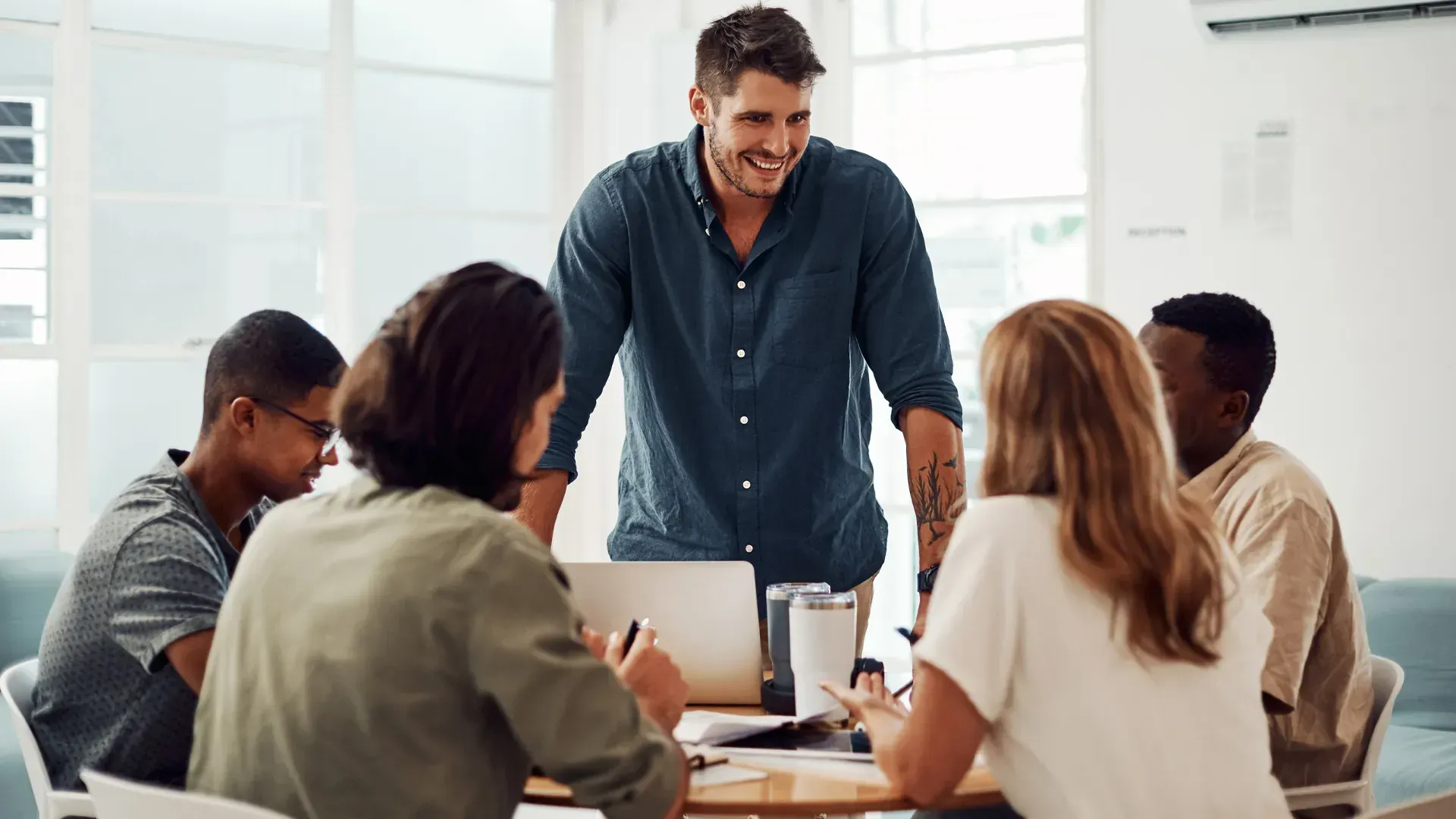 Team employees group meeting