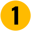 The number 1 is in a yellow circle on a white background.