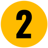 The number two is in a yellow circle on a white background.