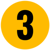The number three is in a yellow circle on a white background.