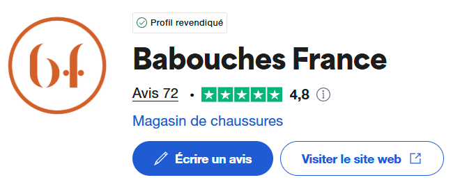 Un logo pour babouches france avec un rond et des étoiles