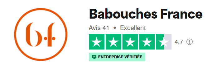 Un logo pour babouches france avec un rond et des étoiles