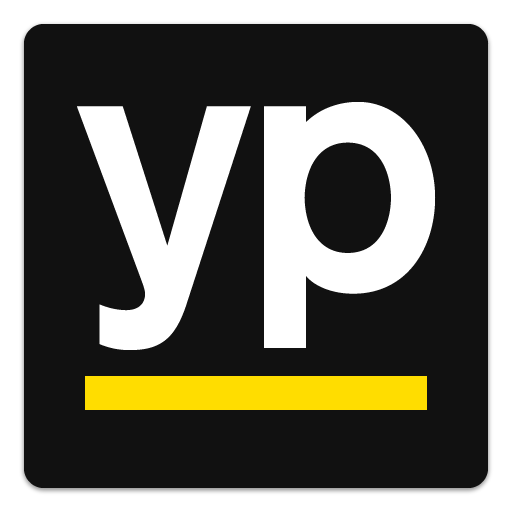 A black square with the letter yp on it