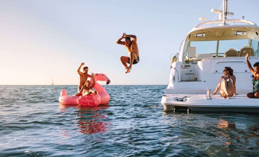 family having recreational fun knows they have boat insurance
