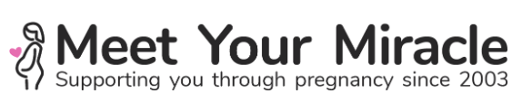 A logo for meet your miracle supporting you through pregnancy since 2003