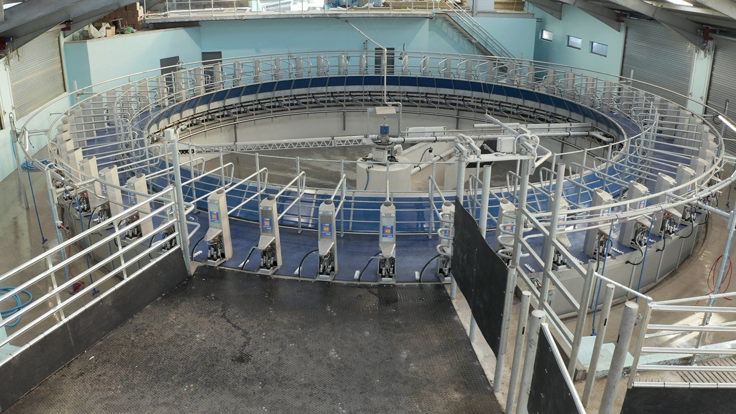 An automated milking parlour installed on a Somerset farm.