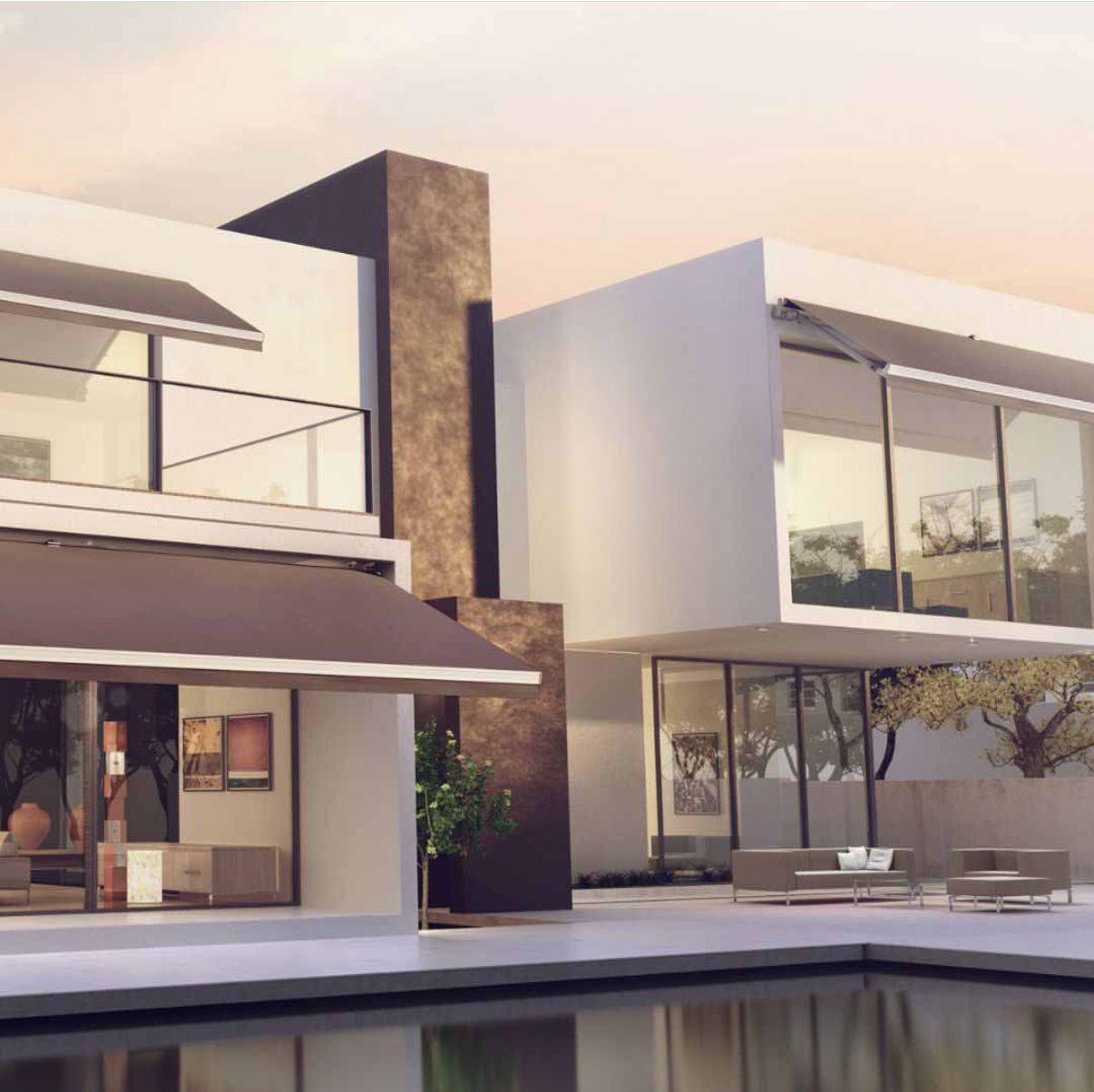 Una grande casa con una piscina di fronte