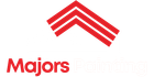 Red chevron above the name "Majors Painting" in a red font.