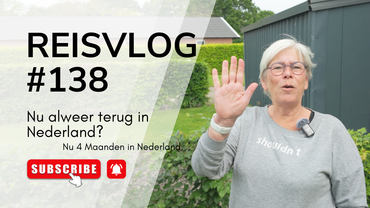 De thumbnail van REISVLOG #134 toont twee lachende mensen en een rode 