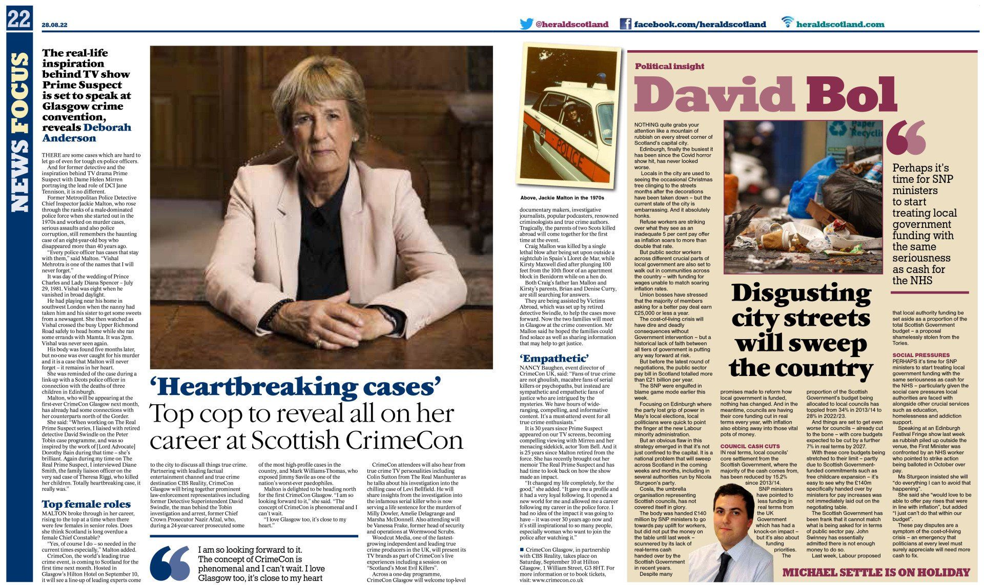 CrimeCon Glasgow's Jackie Malton featured in the Sunday Herald