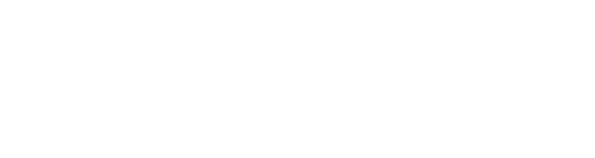 El logotipo de los enfriadores de aire Enfriatek es blanco.